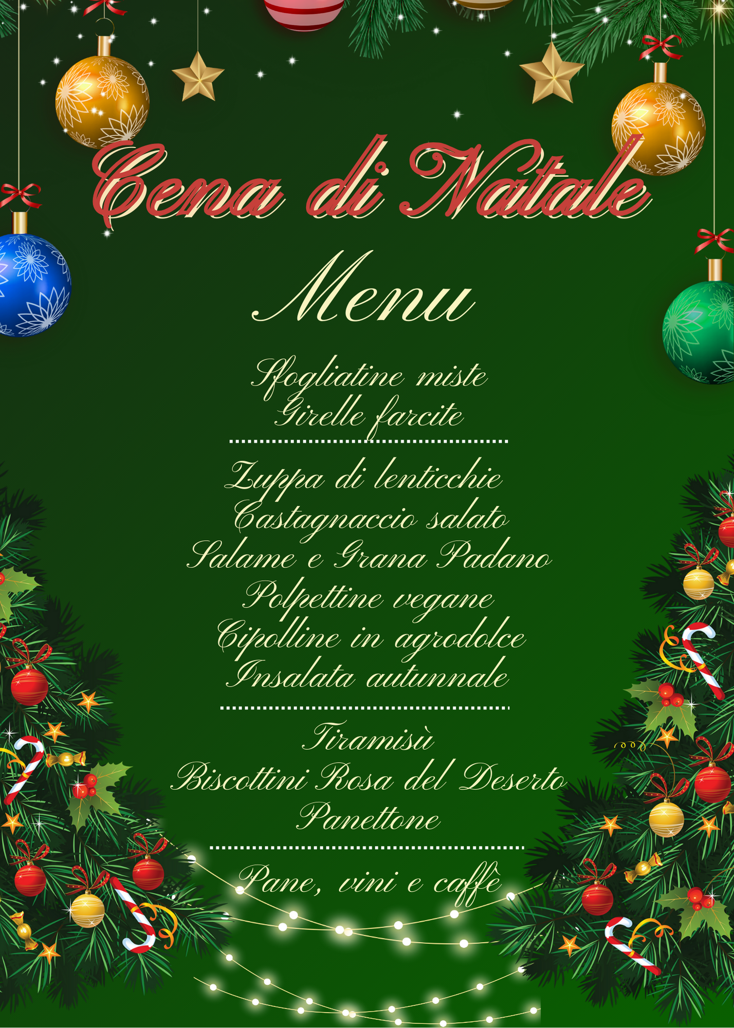 menu cena natalizia